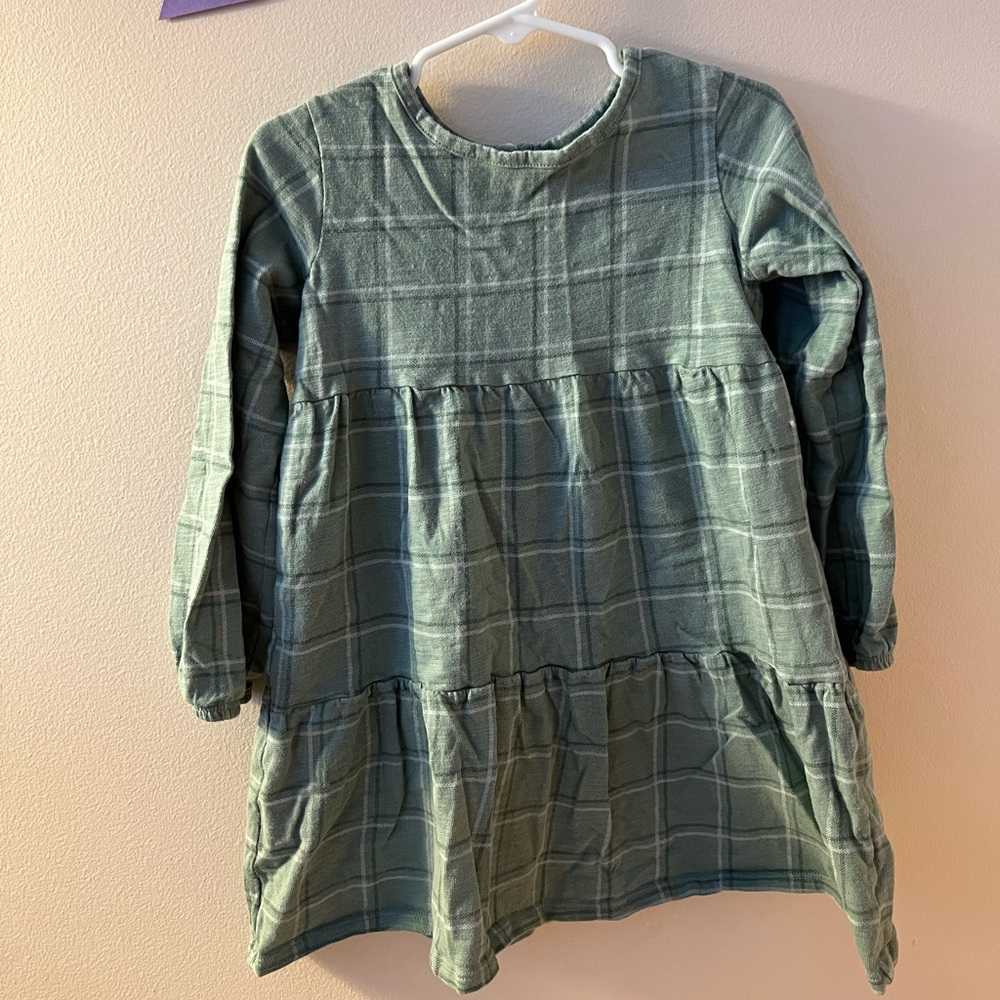 Slate Green Flannel Dress Girls 4T